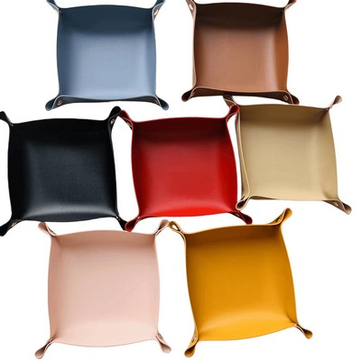 Desktop Pu Leather Organizer Storage Tray