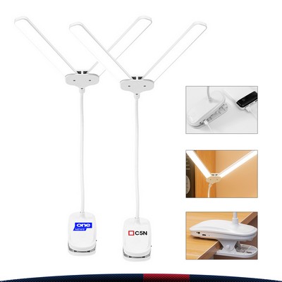 Klentor Dual Head Rechargeable LED Desk Lamp