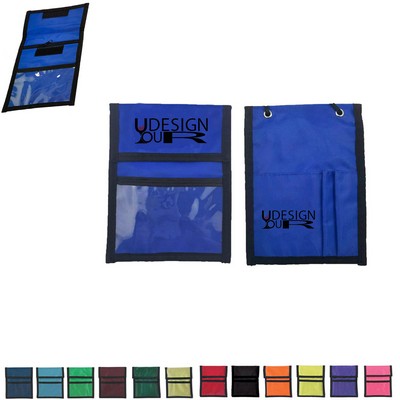 Folded Badge Holder with Pen Pouch