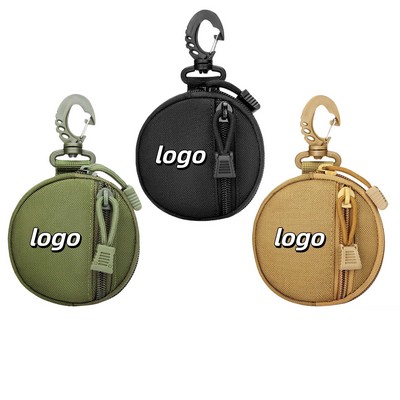 Round Zipper Oxford Coin Pouch