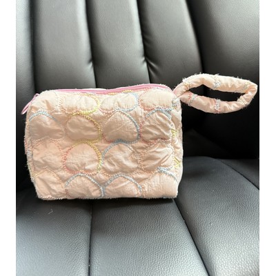 Quilted Cosmetic Bag with Handle