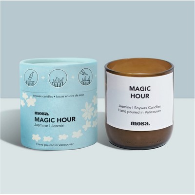 Jasmine Essential Oil Scented Soy Candle – 8oz Recycled Glass Promotional Candle