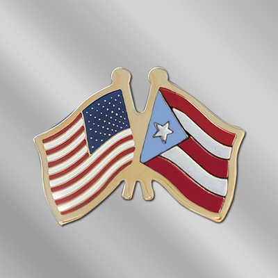 USA/United Kingdom Cross Flags Stock Patriotic Pin