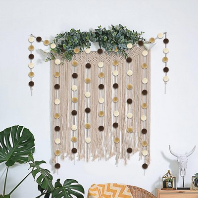 Felt Ball Garland 24 Count Mallard Color Yarn Balls Decorative Banner Props