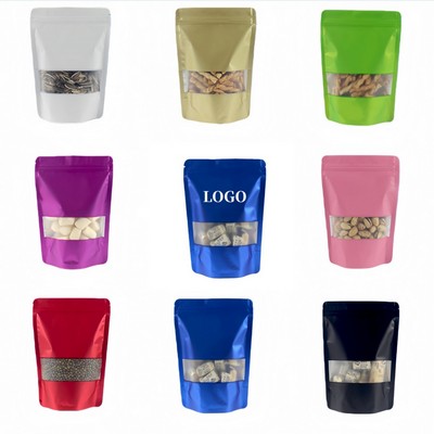 4.8" W x 7.9" H Colorful Zipper Bag Aluminum Foil Stand Up Pouch with Window