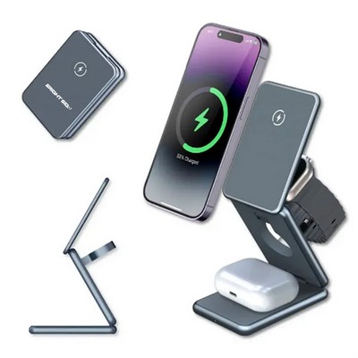 Foldable Wireless Charging Station for Phones/Watch/Earbuds