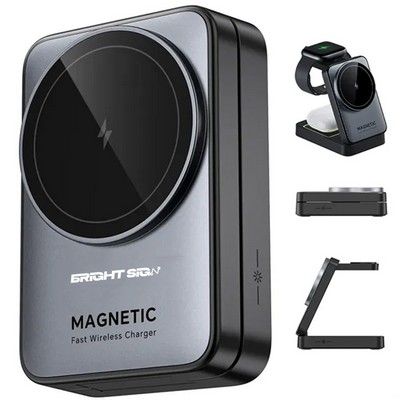 15W Magnetic 3-in-1 Foldable Fast Wireless Charger