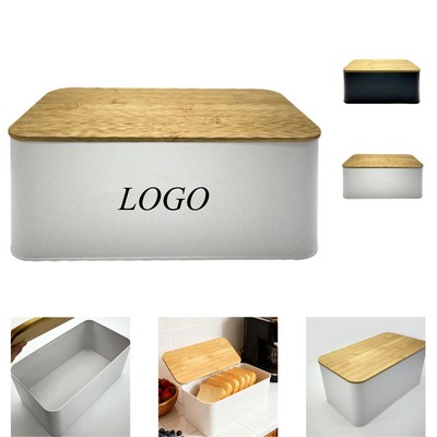 European Style Metal Bread Storage Box With Lid