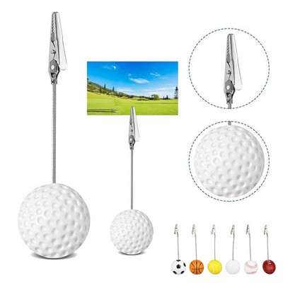 Golf Ball Memo Clip with Alligator Table Number Card Holders