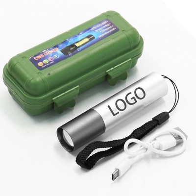 LED Flashlight w/ Strap With Packaging Box