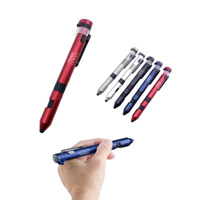 Six-in-One Portable Outdoor Multi-Functional Ballpoint Pen