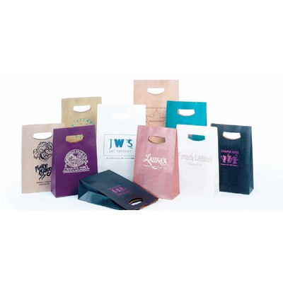 White Handle Lock Style Paper Bags(7 1/8" x 3 1/4" x 10 3/4")