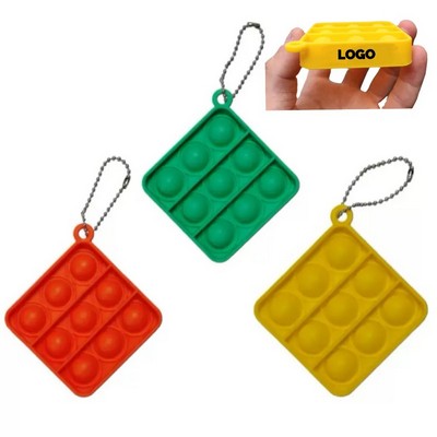Push Pop Bubble Square Shape Keychain