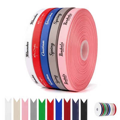 Custom 5/8" Grosgrain Satin Gift Ribbon