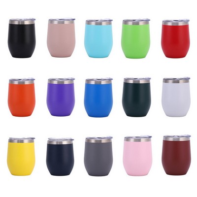 12 oz Stainless Steel Wine Tumbler with Lid