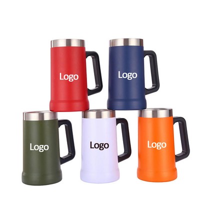 24oz Stainless Steel Tumbler Insulated Handle Mug Beer Cup