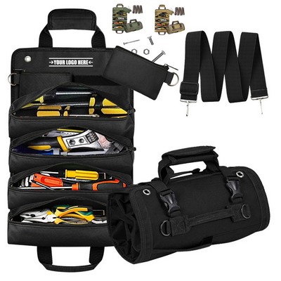 Roll-Up Tool Organizer with Multiple Compartments