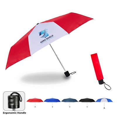 Compact 42" Arc Wind-Resistant Folding Umbrella