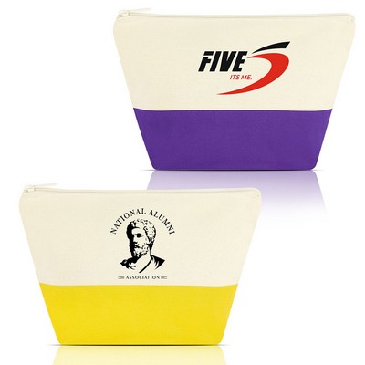Two Tone Canvas Makeup Bag