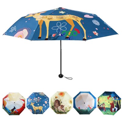 42" Arc Full Color Sublimation Folding Umbrella