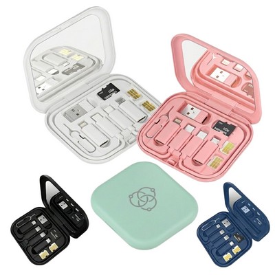 6-in-1 Cable Organizer with Mirror and Phone Stand