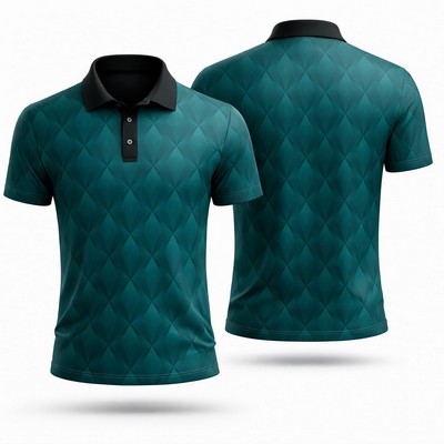 Unisex Sublimated Short Sleeve Pique Polo Shirt 160GSM