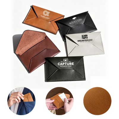 Genuine Leather Envelope Business Card Holder