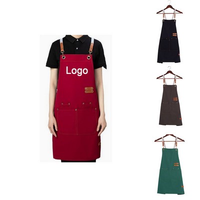 Oil-Proof Canvas Apron for Restaurant Staff