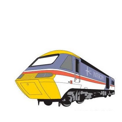 Modern Train Promotional Magnet w/ Strip Magnet (6 Square Inch)