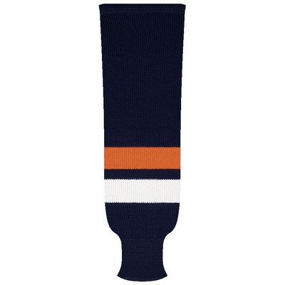 Long Island Pro Series Blue Away Socks w/Orange & White Stripes