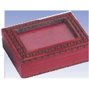 Rosewood Bordered Box w/Picture Frame Lid (6 7/8"x5 1/4"x2")