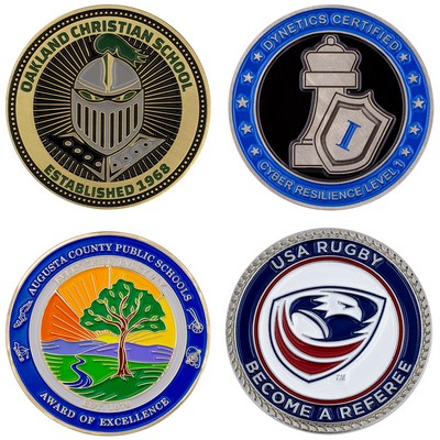 Die Struck Brass Challenge Coin (2")