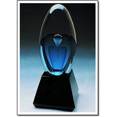 Cobalt Mirror Fountain Award w/ Marble Base