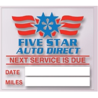 Service Reminder Sticker - Static Cling (2"x2 1/4")