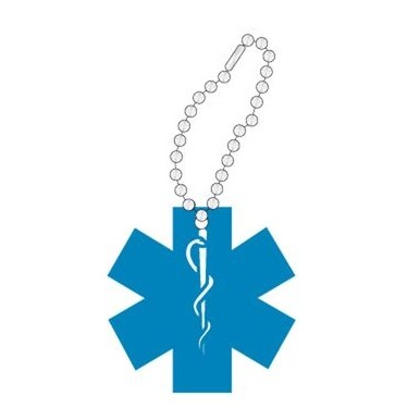 Caduceus Cross Promotional Key Chain w/ Black Back (10 Square Inch)