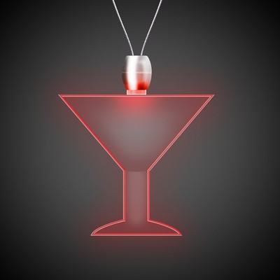 24" Red Martini Light-Up Pendant Necklace(Pad Print)