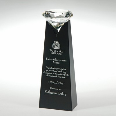 10" Rising Diamond Black Crystal Award