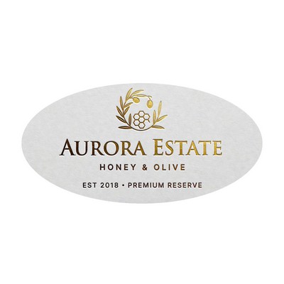 Foil Stamp/Embossed Oval Label Roll (1¼" x 2½")