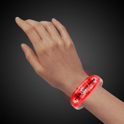 Sound Activated Red LED Stretchy Bangle Bracelet(Pad Print)