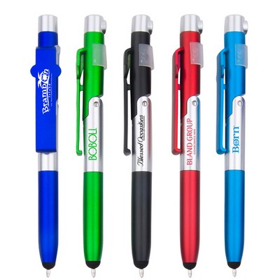 Transformer 4" 1 Phone Stand Pen Stylus LED Light