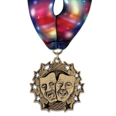 Drama TS Medal w/Stock Millennium Neck Ribbon (2¼")