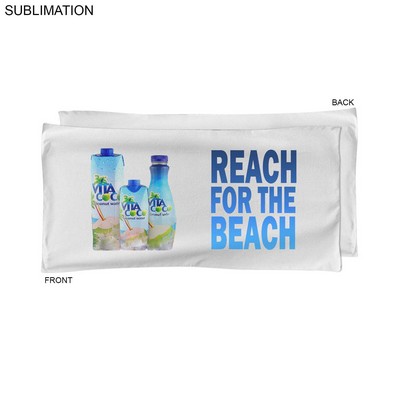 Absorbent Microfiber Dri-Lite Terry White Pool Towel Sublimated Full Color Logo (20"x40")
