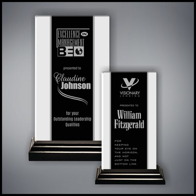 9" Side Stripes White/Black Award