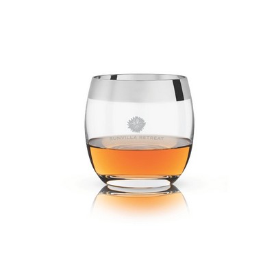 Viski® Chrome Rim Crystal Tumbler, set of 2