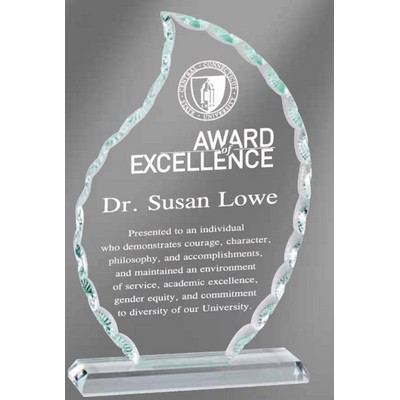 Large Pearl Edged Glass Flame Award