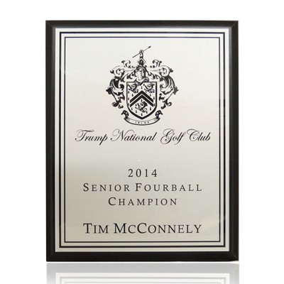 Premium Black Economy Engraved Plaque Award w/Silver Plate (7" x 9")