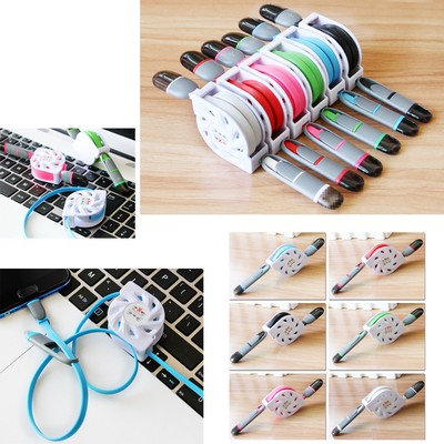 2-In-1 Retractable USB Charging Cable Data Cable