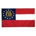 Georgia Indoor Parade Flag w/Pole Hem And Fringe (5'x8')