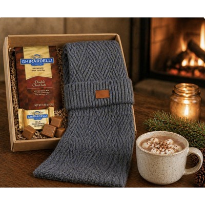 Knit Beanie,Scarf Bundle with Cocoa & Chocolate