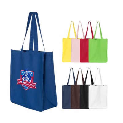 America 250 12 oz. Heavy Cotton Canvas 27L Jumbo Shopping Tote Bag